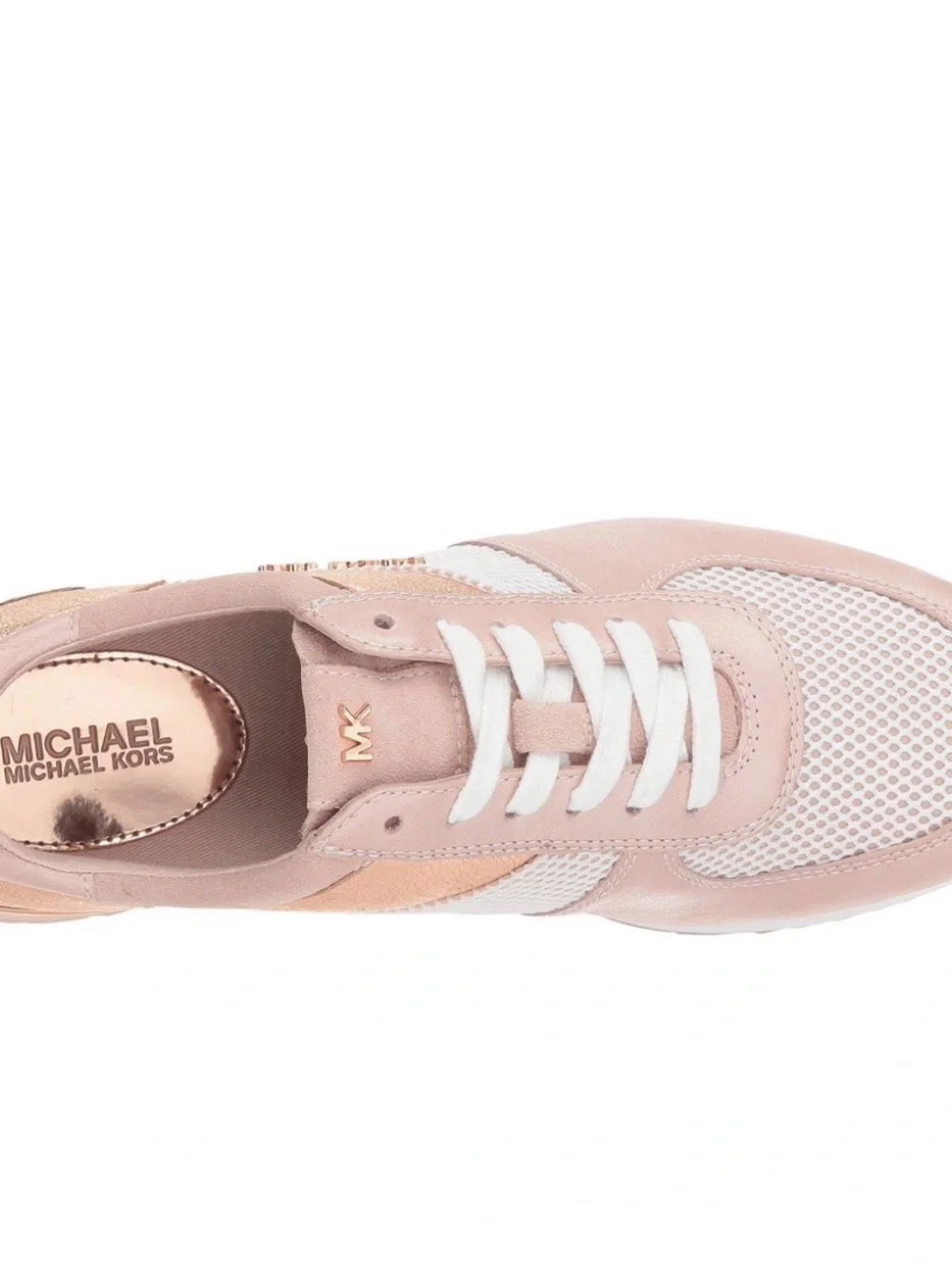 Michael Kors Blush Pink & Rose Gold Mesh Sneakers
